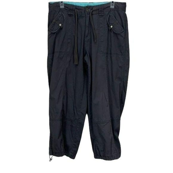 Natalie and Me Gray‎ Medium cotton Capri Cargo Pants - Picture 1 of 12